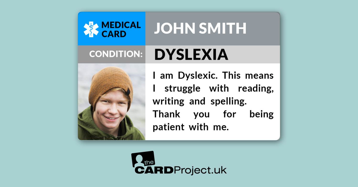 Dyslexia Photo Medical ID Card